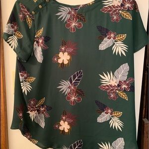 Green Loft fashion blouse with leaves